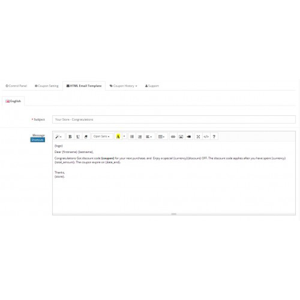 OpenCart Get Discount Coupon on Next PurchaseDiscount Module