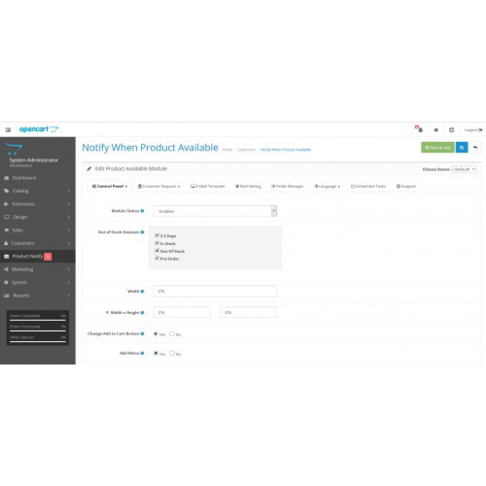 OC Notify Me When Product Available Notification Alert