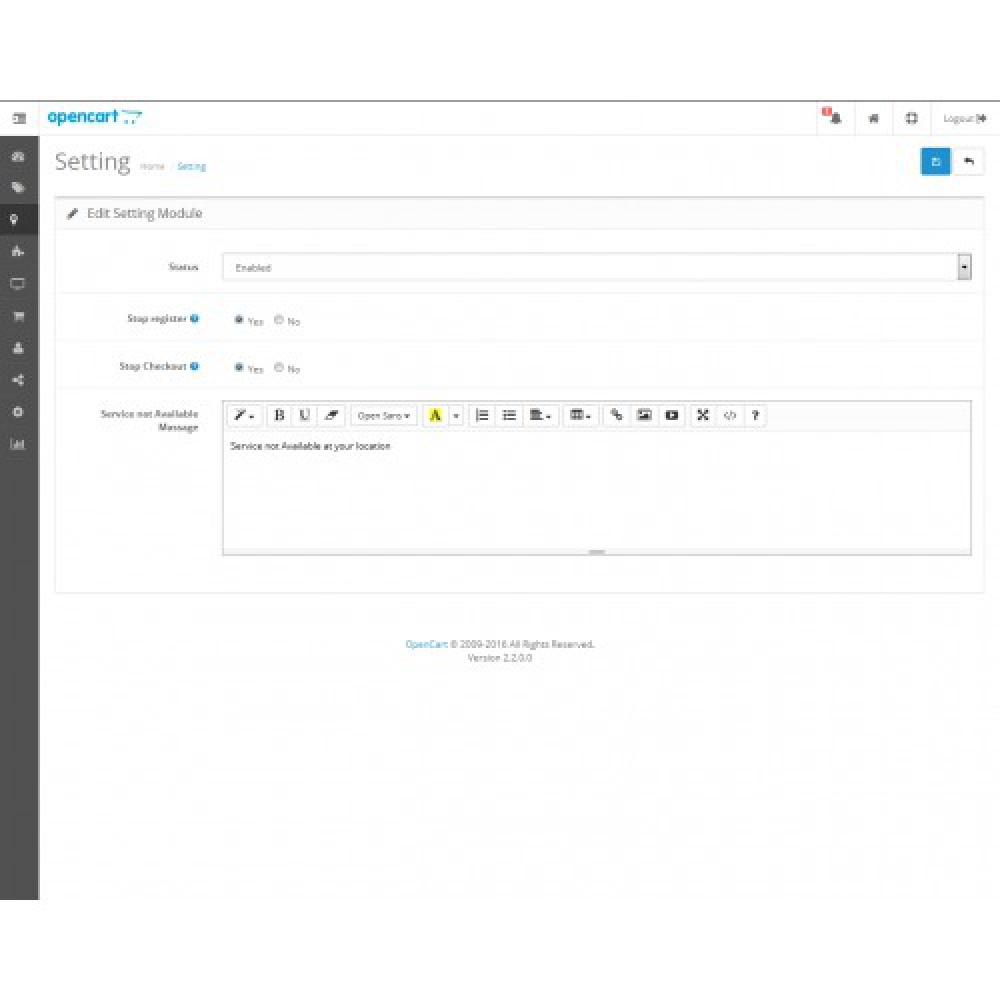 OpenCart Postal Code Manager Opencart Extension
