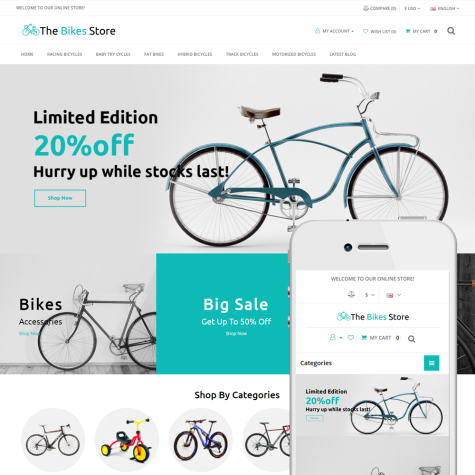 Bikes Shop Multipurpose Opencart 3x Theme