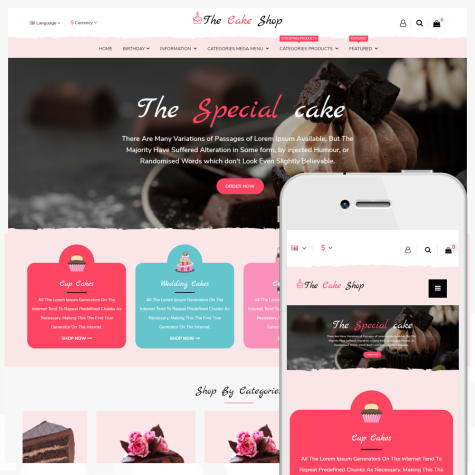 Cake & Gift Shop  -  OpenCart 3 Multi-Purpose Theme..