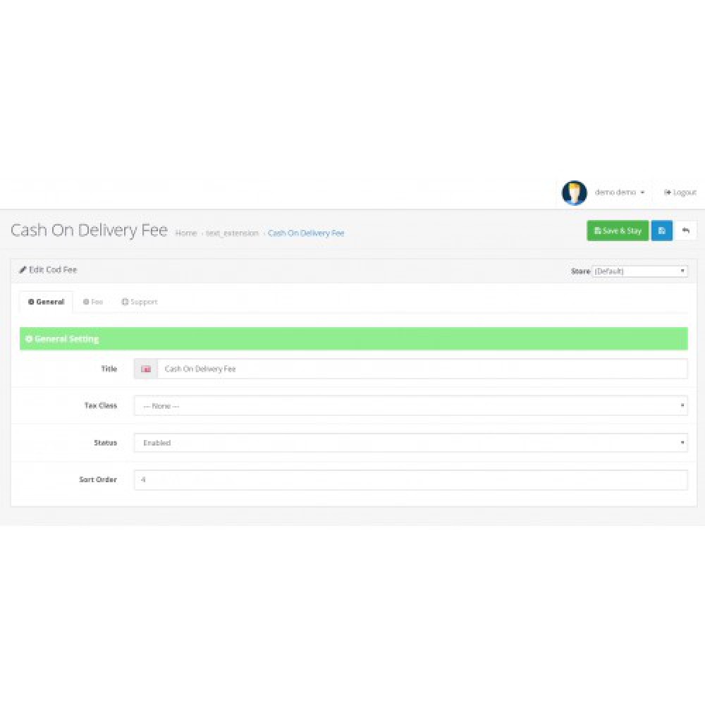 OpenCart Cash On Delivery Fee Fix COD Fee