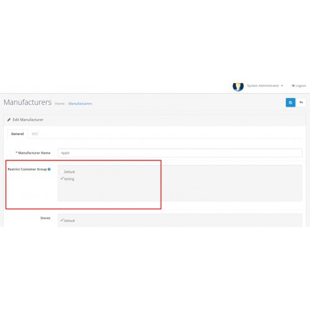 OpenCart Restrict Catalog By Customer Group Opencart Module